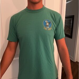 Vintage F-16 Fighting Falcon Military Green T-Shirt  Medium